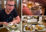 Naše zkušenosti s kyrgyzskými restauracemi jsou rozporuplné: restaurační služby jsou zde na dosti nízké úrovni, ceny české, najíst se však zde dá. Obzvláště pak tradiční polévky Ashlan-fu. Vliv Číny (Dunganské menšiny) je v Karakolu víc než zřejmý a právě Dungani sem přinesli tradici Ashlan-fu, výtečné studené polévky s průhlednými nudlemi, která má údajně také léčivé účinky.
