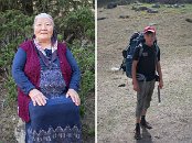 Jsme zpět u Barskoonského vodopádu a potkáváme bábušku, které fotím profilovku a klučinu, který si chce vyzkoušet můj 17kg batoh. Ačkoliv má zřejmě pocit, že batoh je nesnesitelně těžký, já jsem s výbavou nadmíru spokojen.