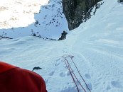 Sníh je tvrdý, ufoukaný a pěkně drží..